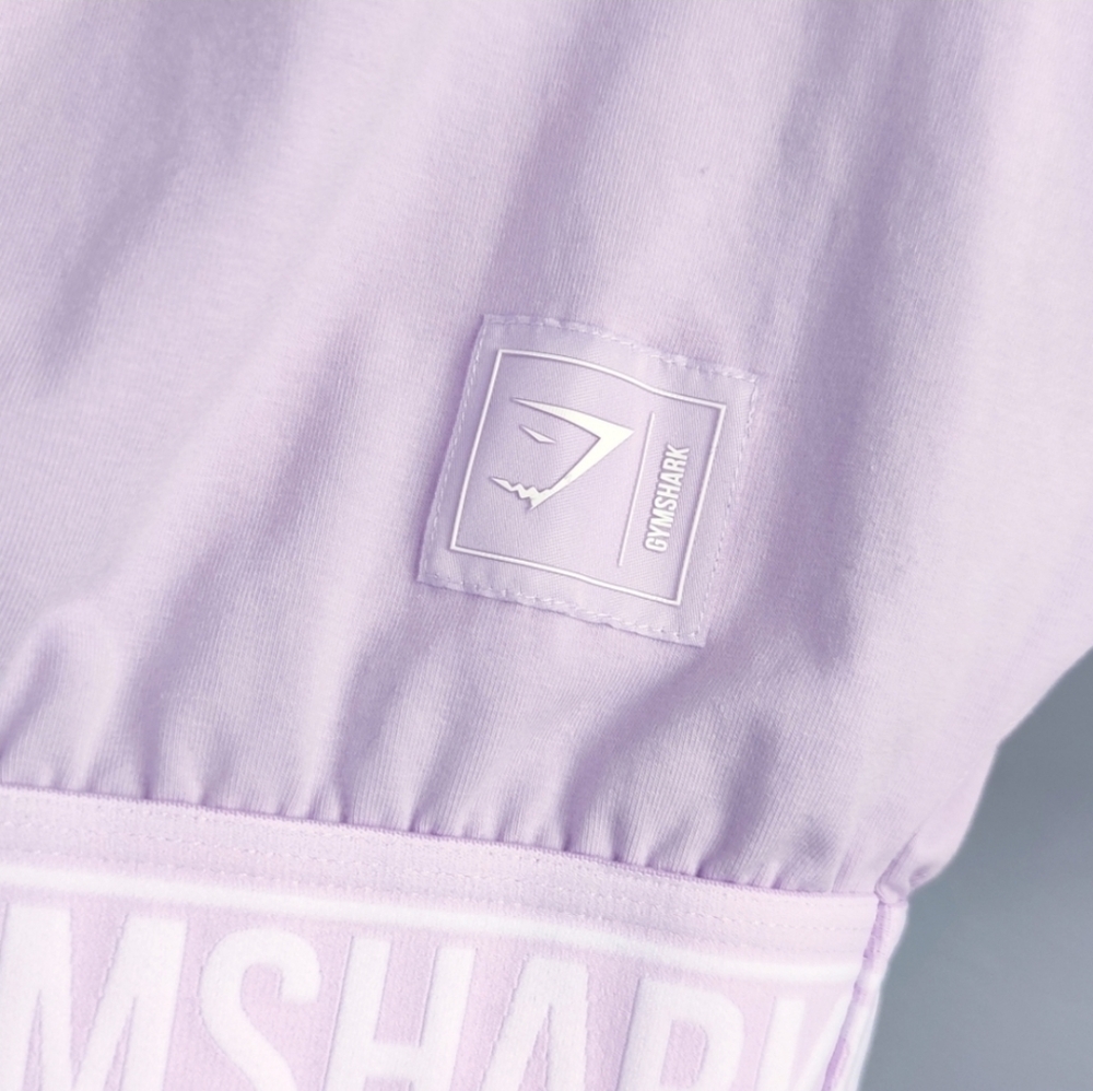 Gymshark Recess 1/2 Zip Tee sz SMALL light purple croptop fitness apparel cute - Picture 5 of 13